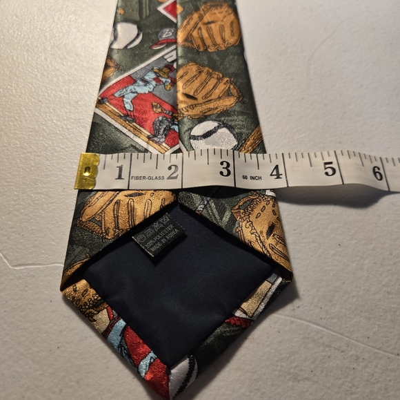 City One Handmade Baseball Theme Silk Tie - Picture 5 of 7